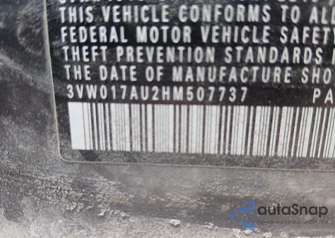 2017 Volkswagen Golf Sportwagen Tsi S из США, поврежденный, VIN 3VW017AU2HM507737